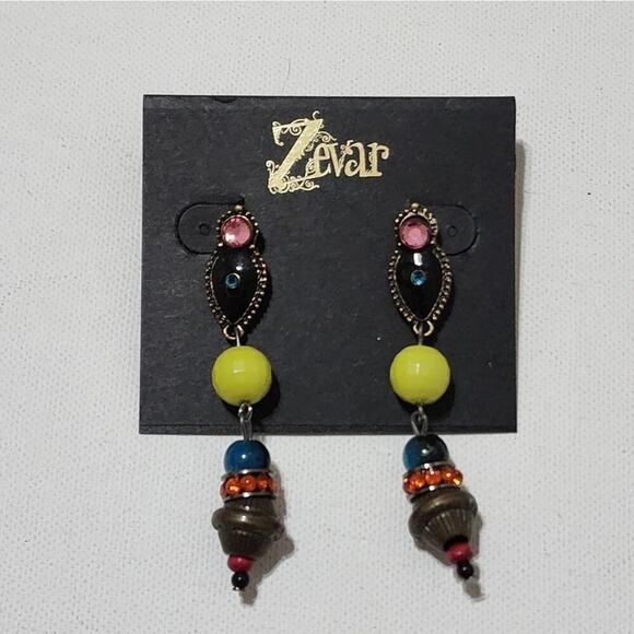 TRESKA Art Deco Vibes beaded dangle earrings new!!! - Picture 1 of 4